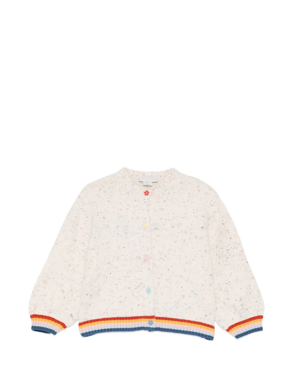 Stella McCartney Kids speckled rainbow-stripe cardigan - Toni neutri