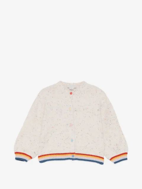 Stella McCartney Kids speckled rainbow-stripe cardigan
