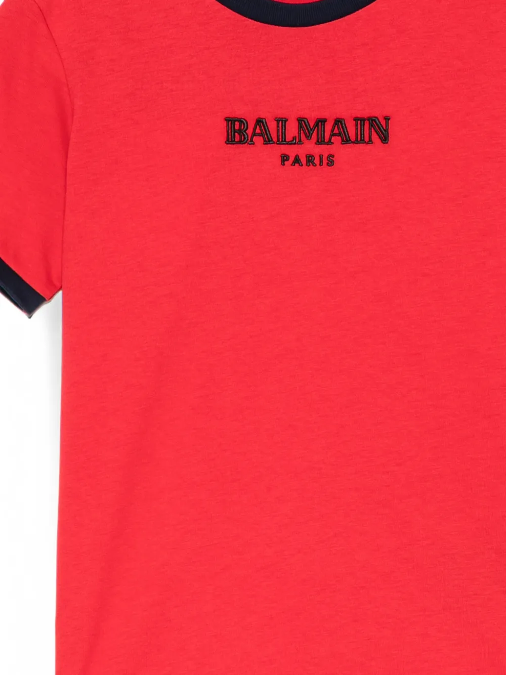 Balmain Kids Ringer T-shirt met geborduurd logo Rood