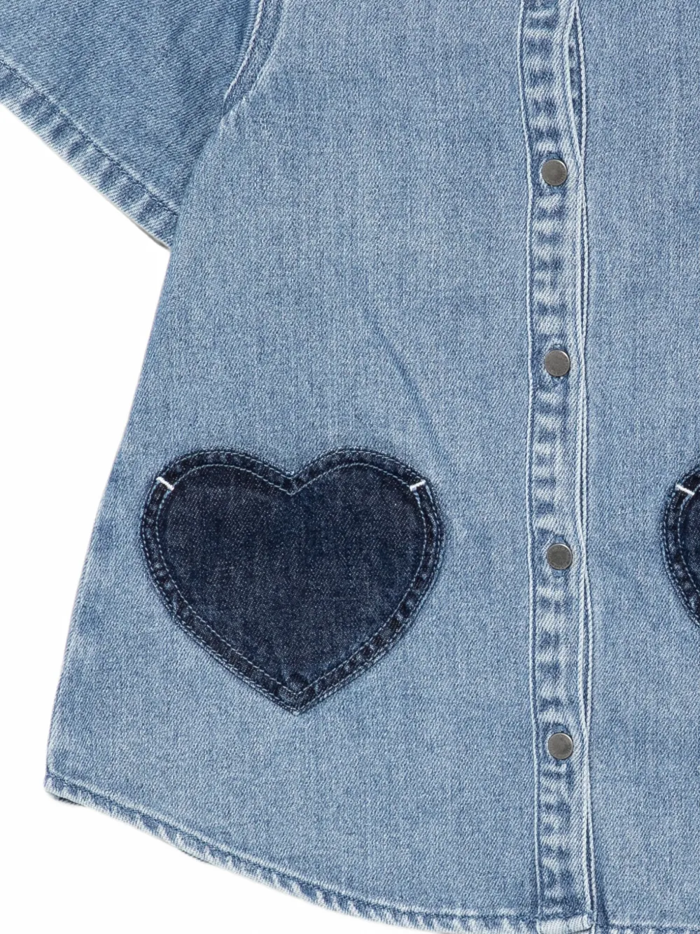 Stella McCartney Kids Denim blousejurk met patch Blauw