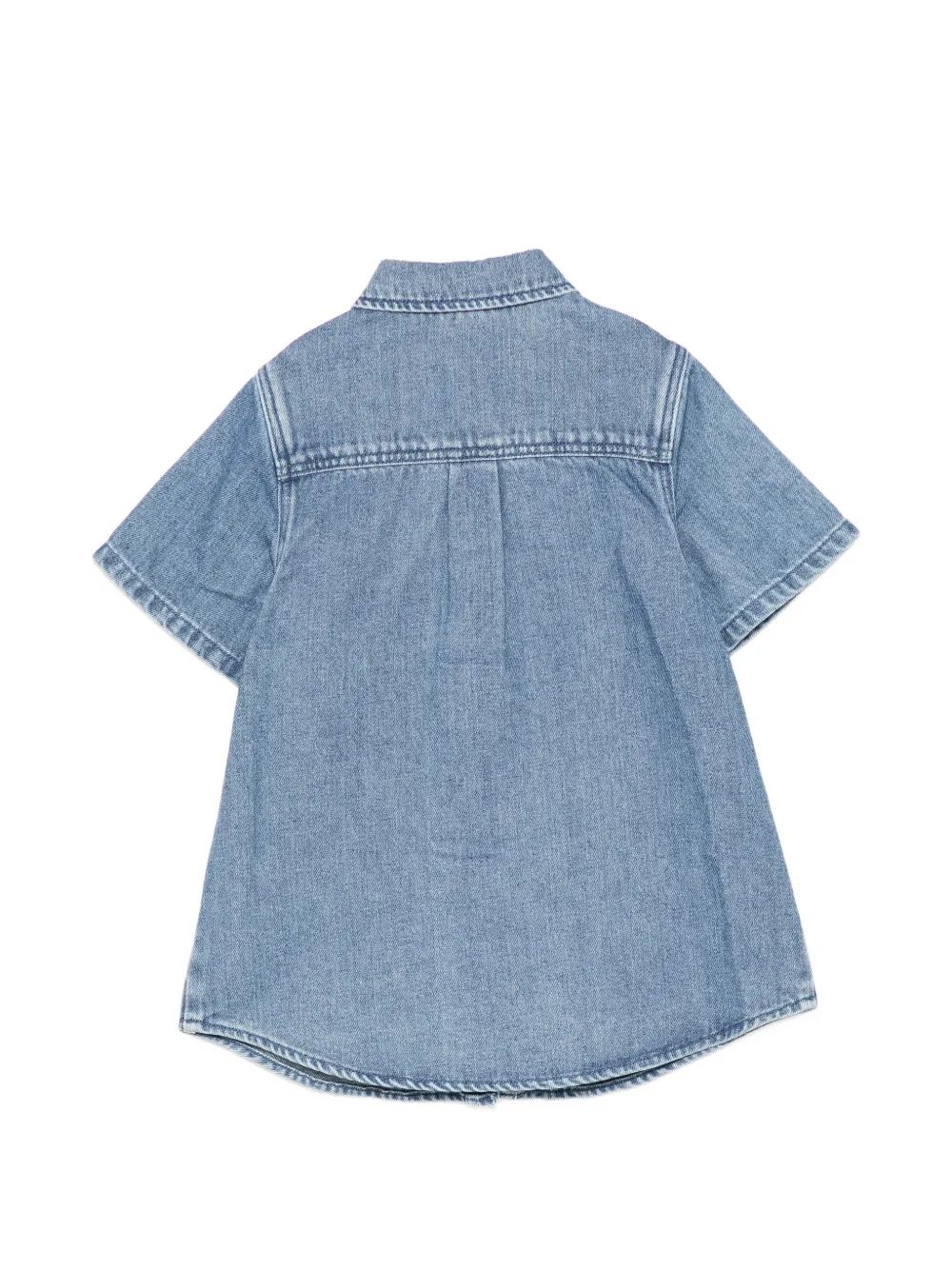 Stella McCartney Kids Denim blousejurk met patch Blauw