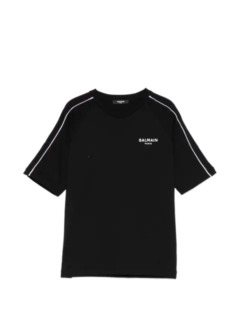 Balmain Kids 로고 프린트 래글런 소매 티셔츠
