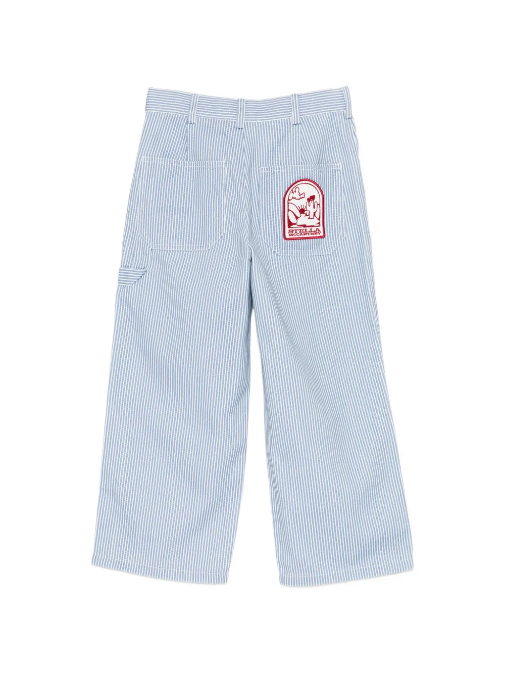 Stella McCartney Kids Gestreepte cargo broek Blauw