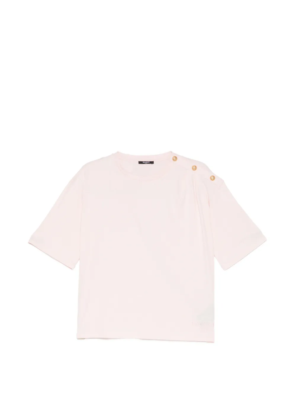 Balmain Kids t-shirt à boutons décoratifs - Rose Balmain Kids t-shirt à boutons décoratifs - Rose