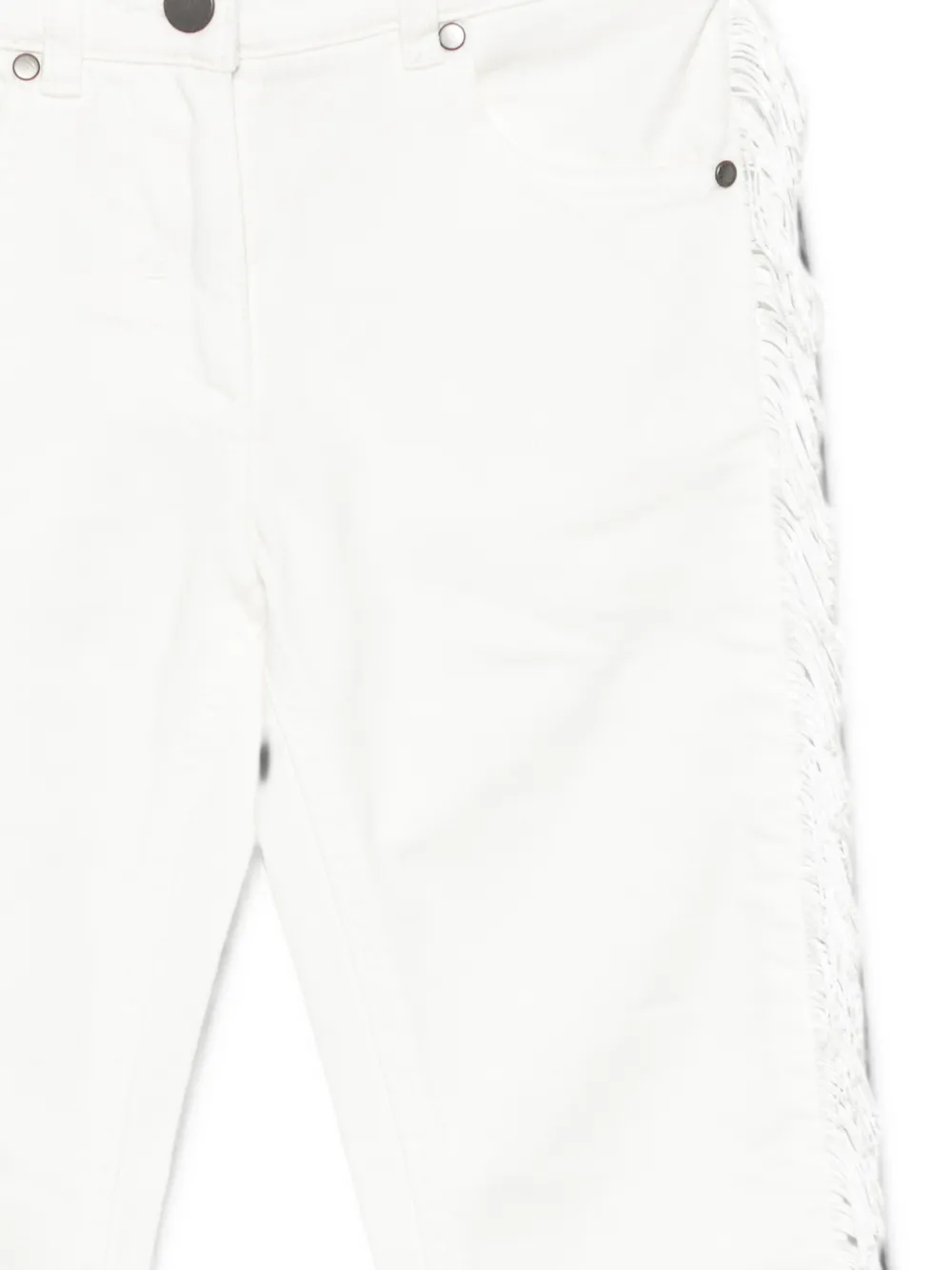 Stella McCartney Kids Jeans met franje afwerking Beige
