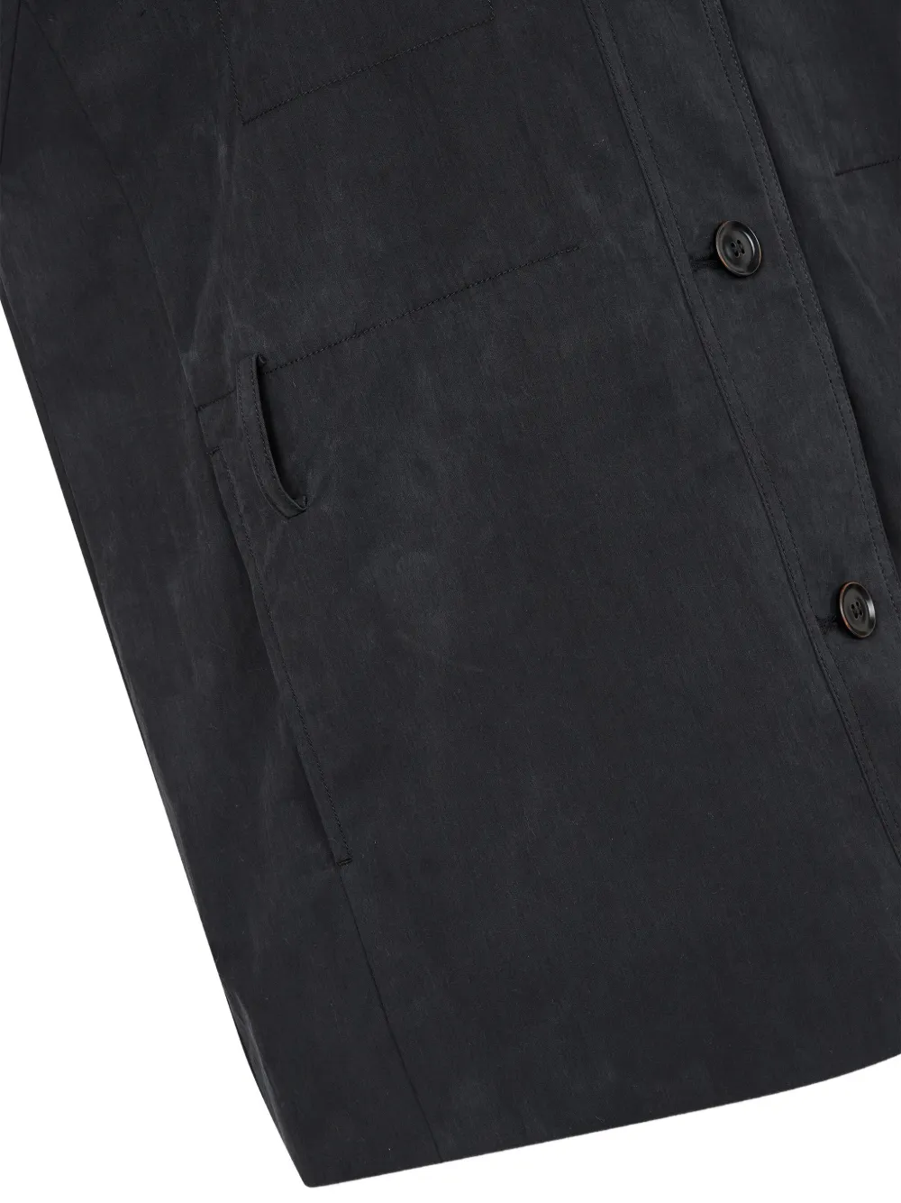 TOMBOY belted high-neck single-breasted coat Zwart