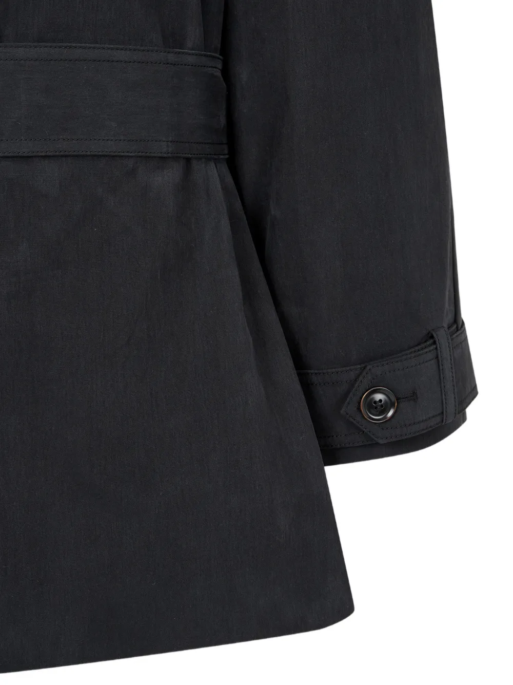 TOMBOY belted high-neck single-breasted coat Zwart