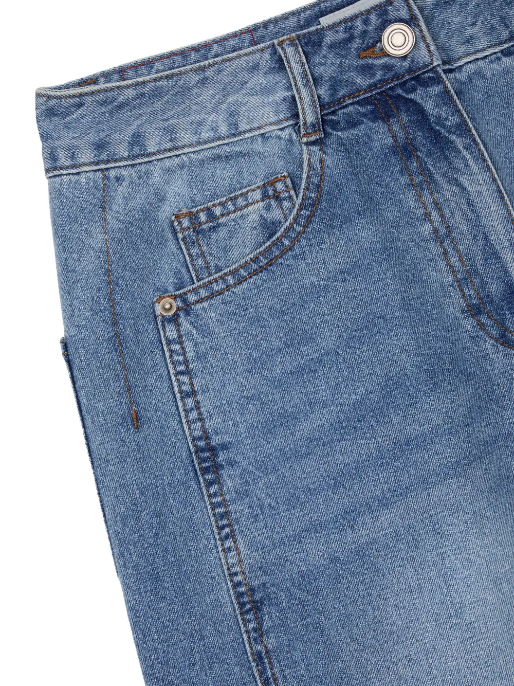 TOMBOY Jeans met toelopende pijpen en franje afwerking Blauw