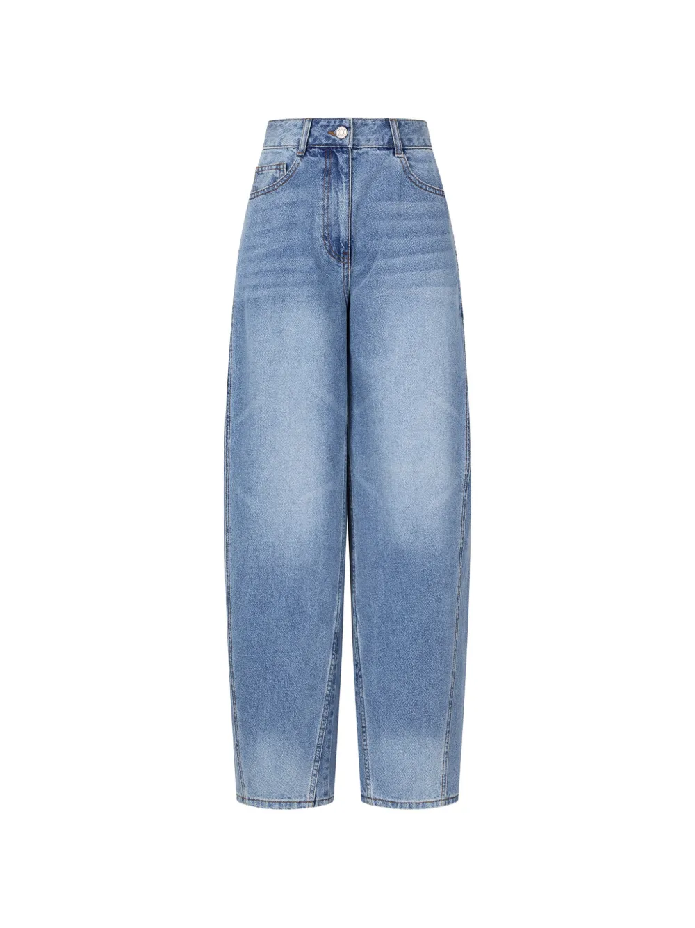 TOMBOY fringe-trim tapered jeans - Blau