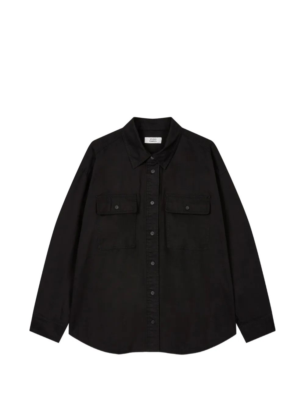 Tomboy Button-down Flap-pocket Shirt In Blue