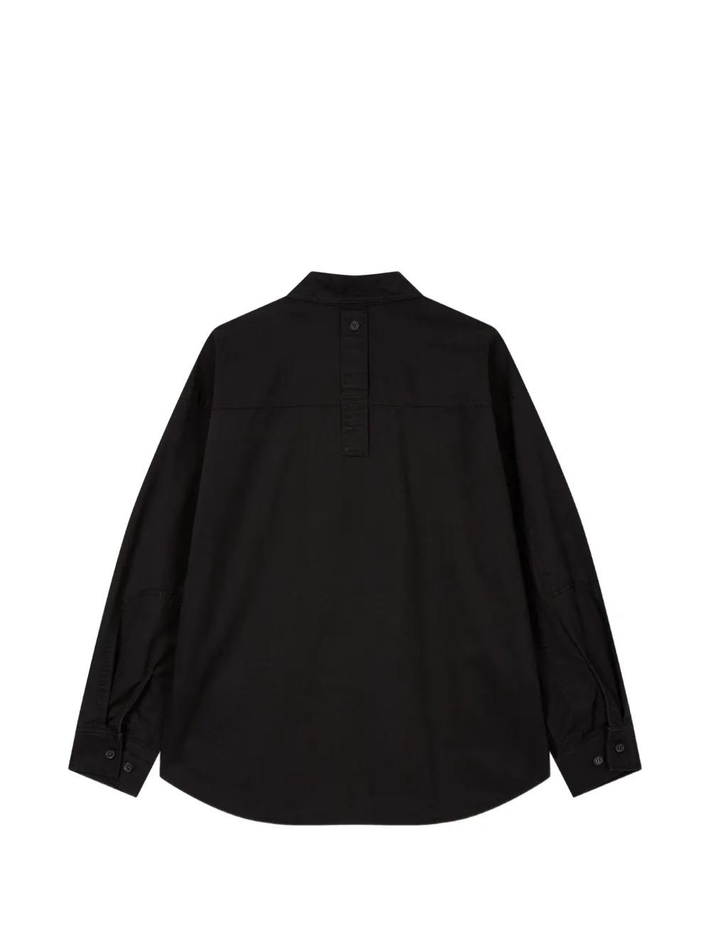 TOMBOY Button-down blouse met klepzak Zwart