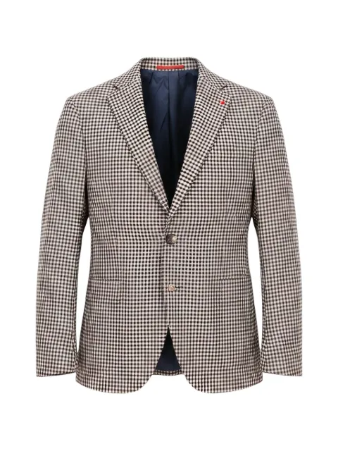 Isaia gingham-check blazer