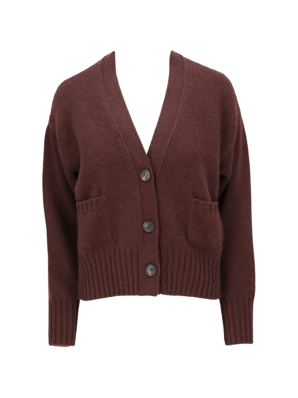 Isaia V-neck Button-up Cardigan In Brown