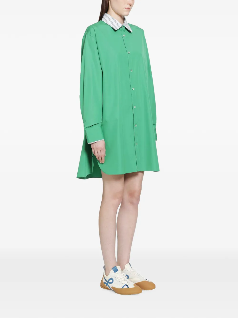 LOEWE Katoenene blousejurk Groen