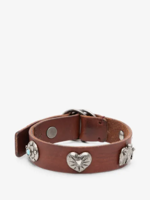 Valentino Garavani charm-embellished leather bracelet