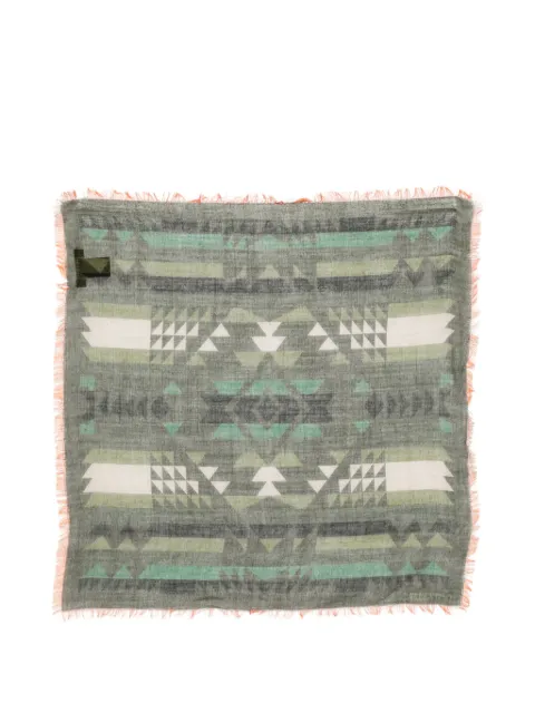 Valentino Garavani geometric-print frayed scarf