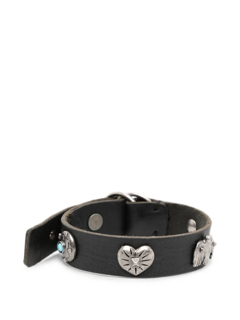 Valentino Garavani embellished leather bracelet - Schwarz