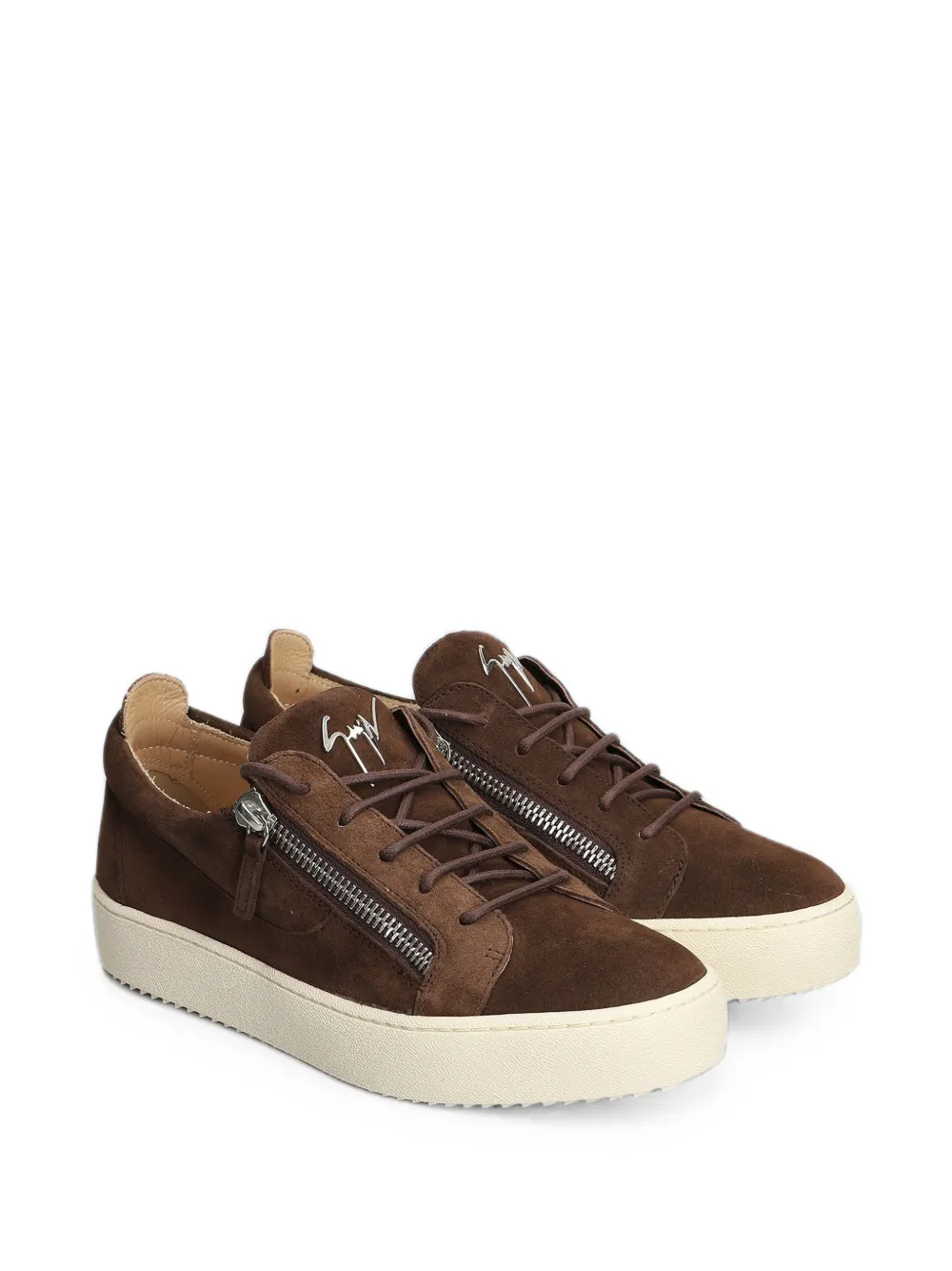 Giuseppe Zanotti side-zip suede sneakers Bruin