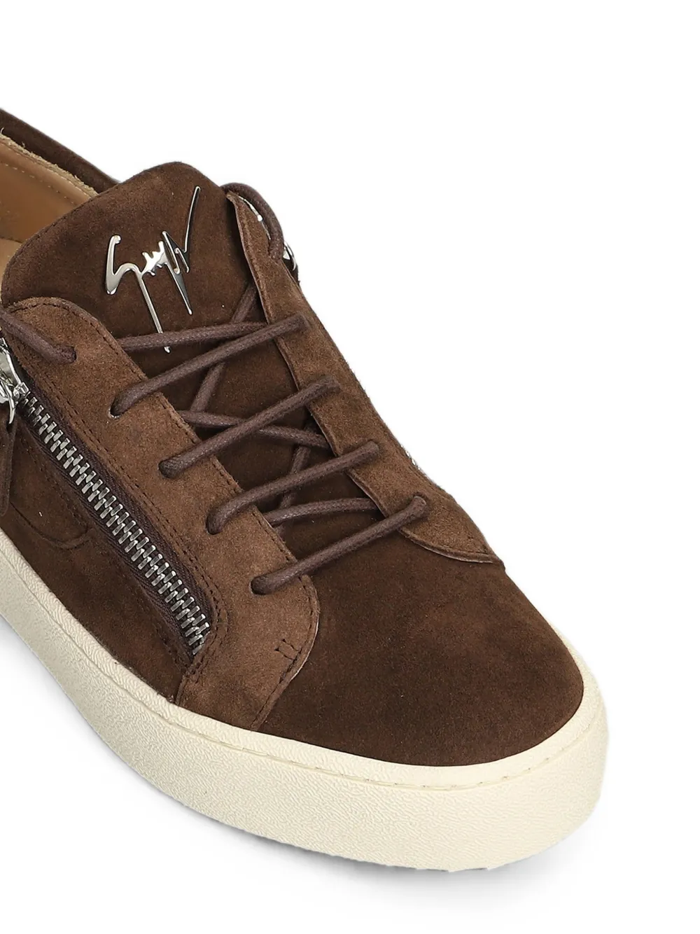 Giuseppe Zanotti side-zip suede sneakers Bruin