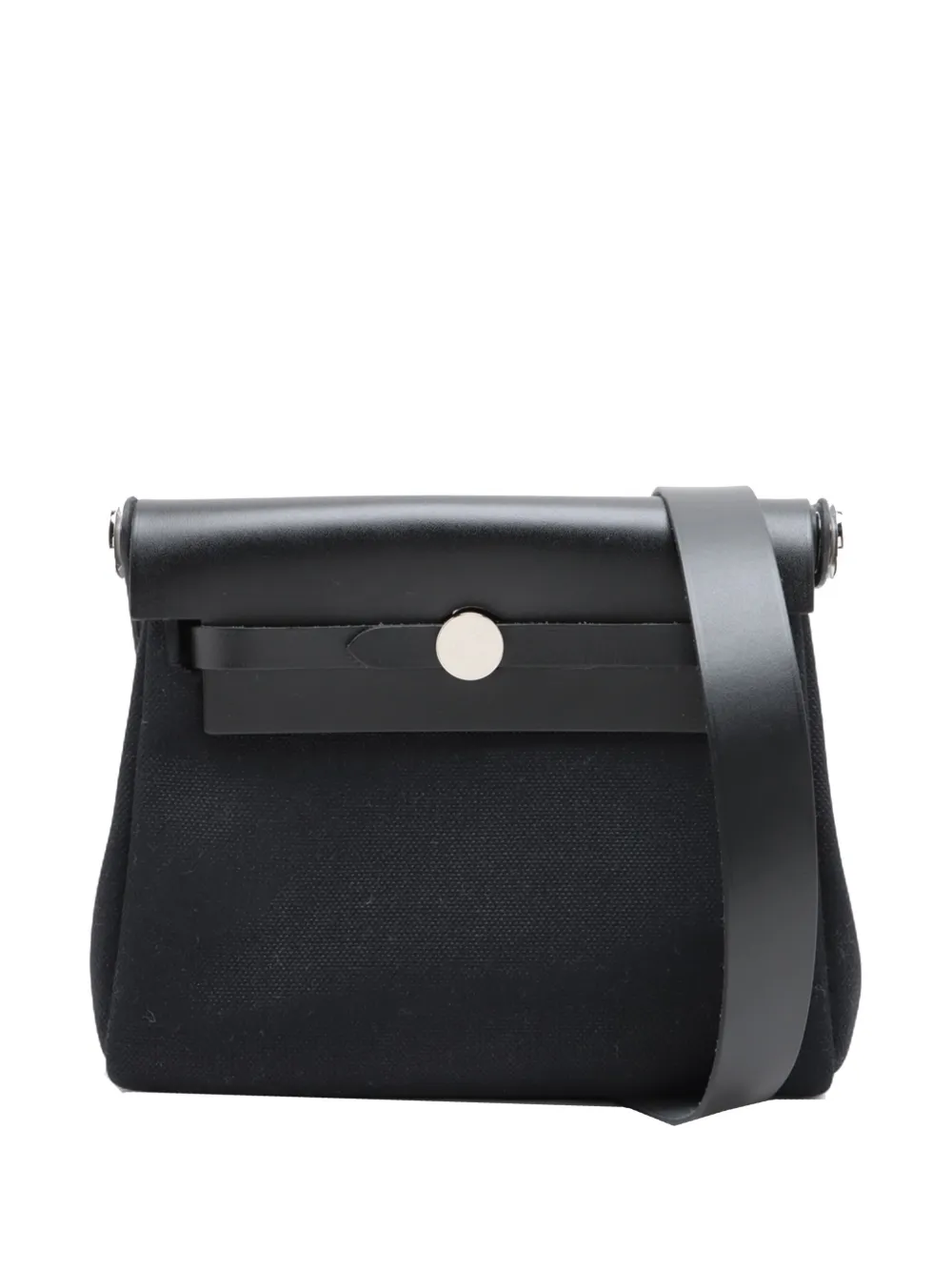 Hermès Pre-Owned 2025 Military Toile and Vache Hunter Herbag Zip 20 crossbody bag - Schwarz