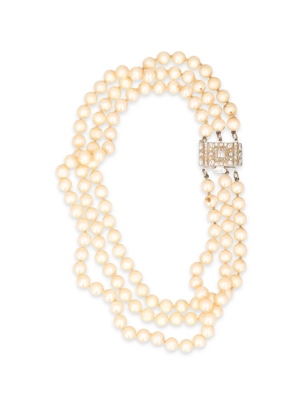Vintage Three-Strand faux-pearl necklace - Toni neutri