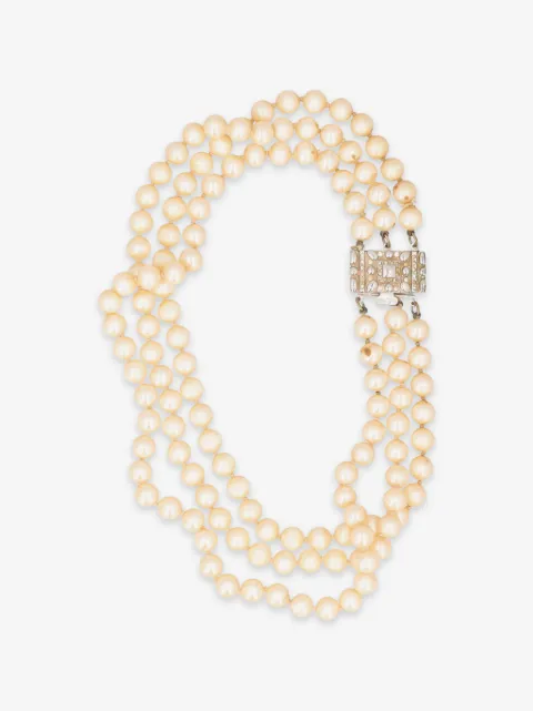 Vintage Three-Strand faux-pearl necklace