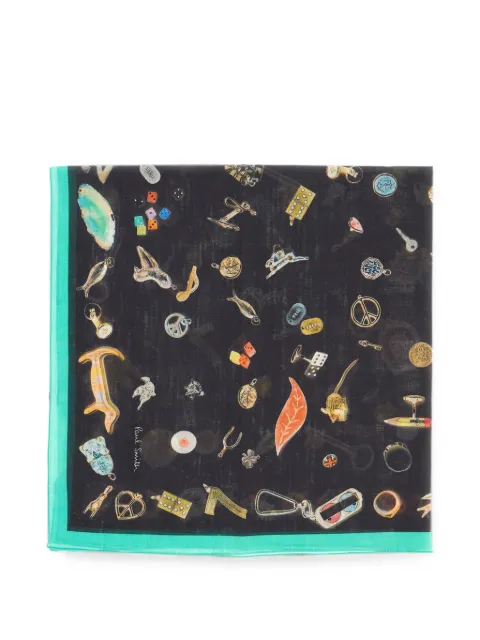 Paul Smith fular de algodón con charm estampado
