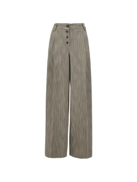 Paul Smith grey herringbone wide-leg pleated trousers