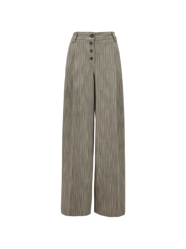 Paul Smith Grey Herringbone Wide-leg Pleated Trousers