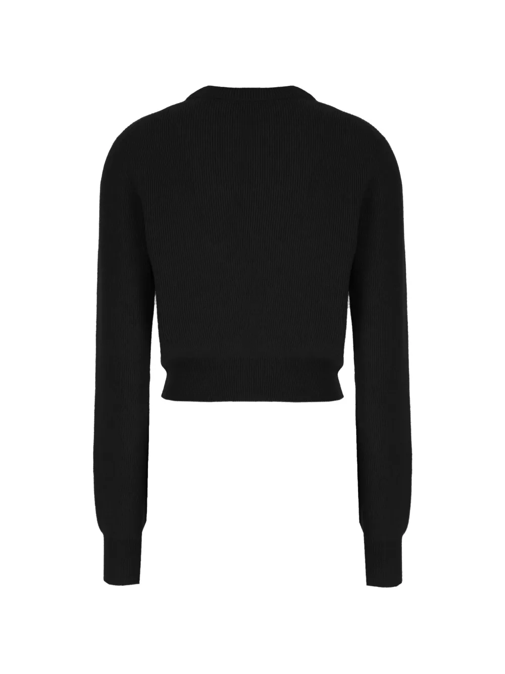 Malo ribbed-knit cropped sweater Zwart