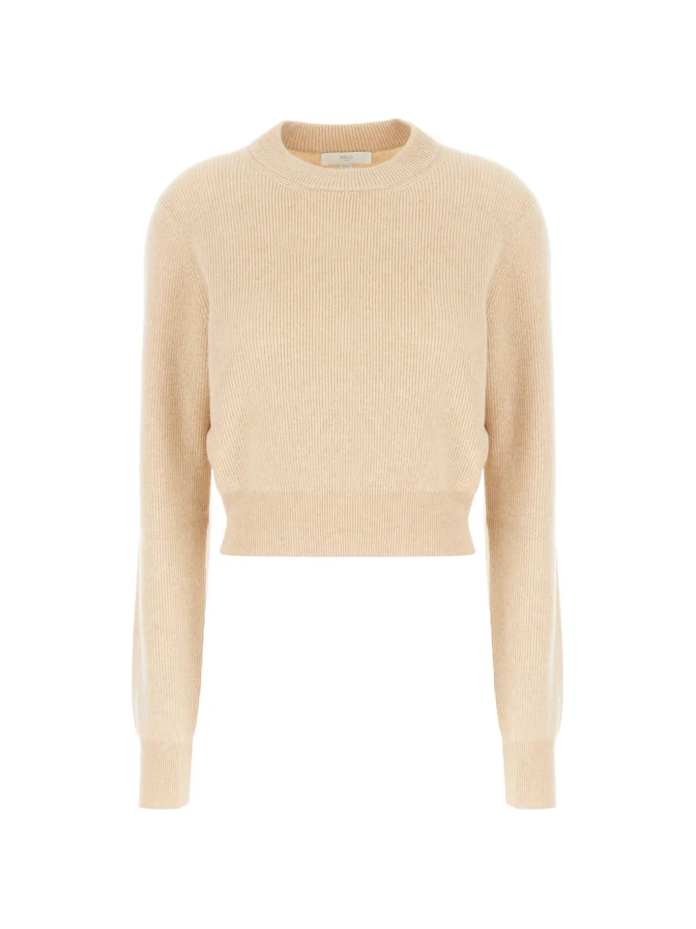 Malo ribbed-knit cropped sweater - Nude