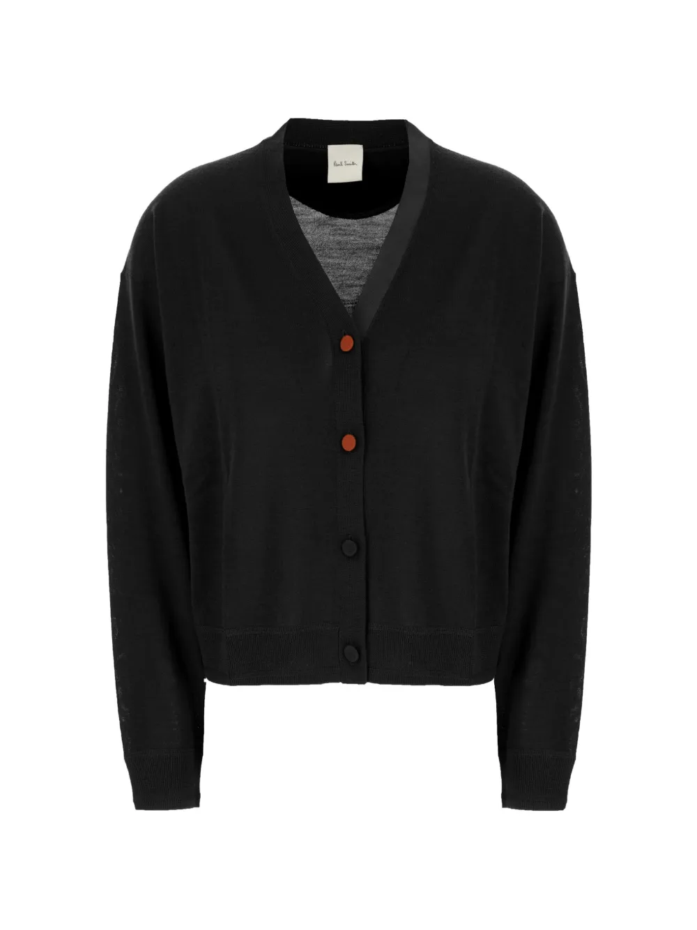 Paul Smith contrast-button V-neck cardigan - Schwarz