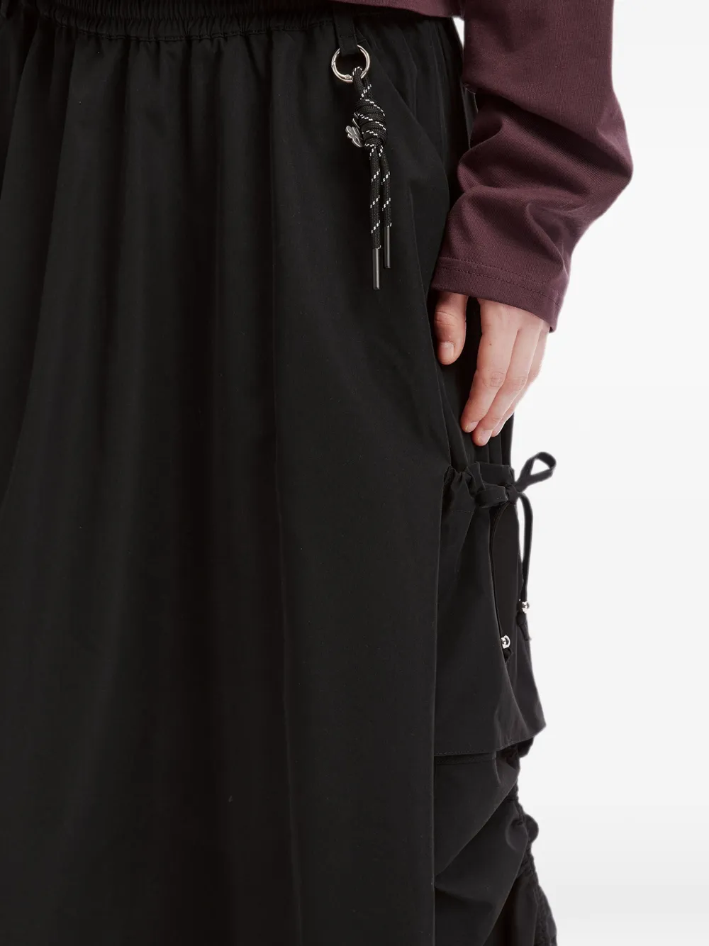 izzue Cargo maxi-rok met ruches Zwart