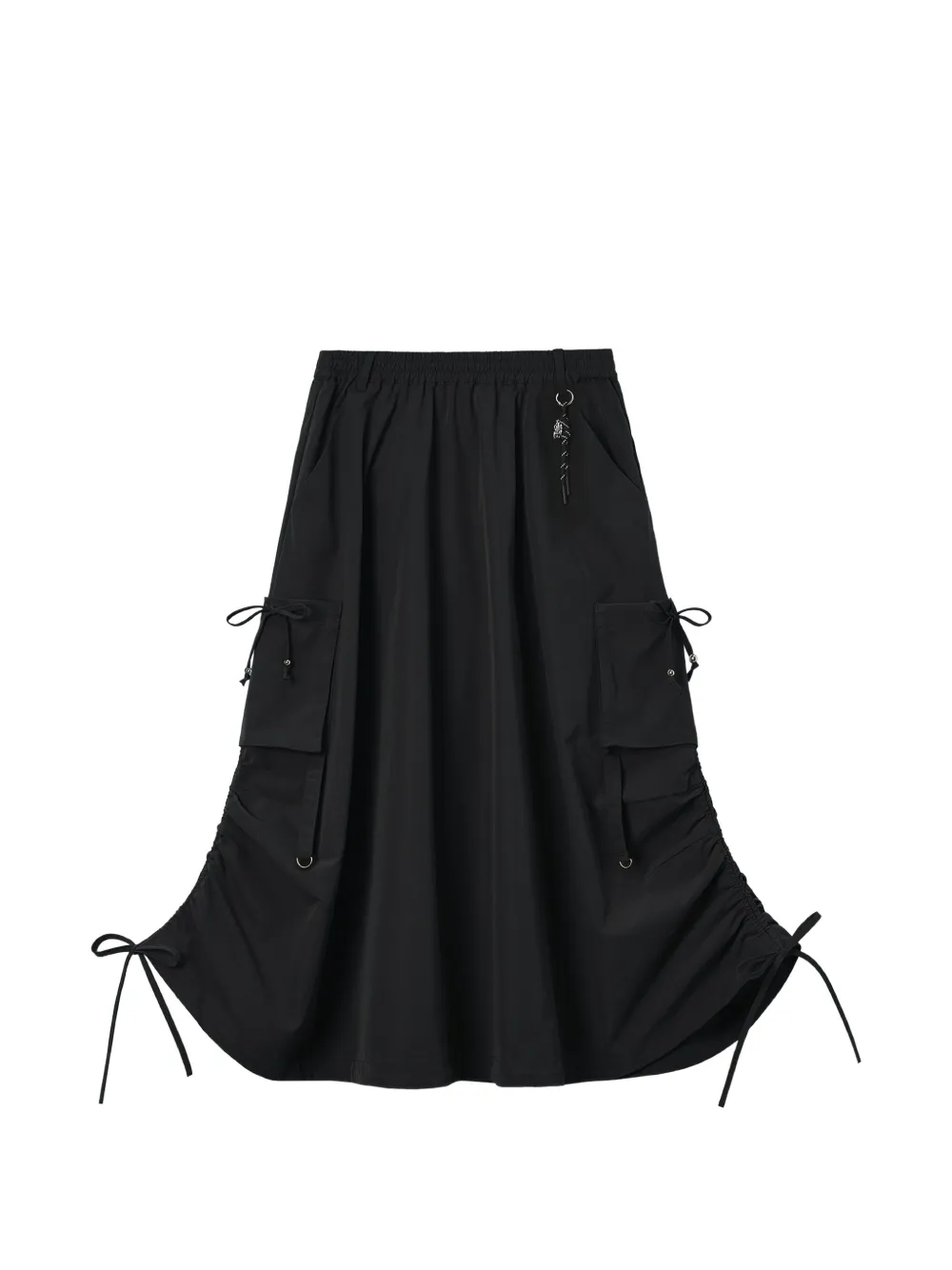 izzue ruched-sides cargo maxi skirt - Schwarz