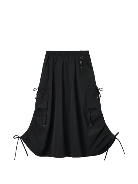 izzue ruched-sides cargo maxi skirt
