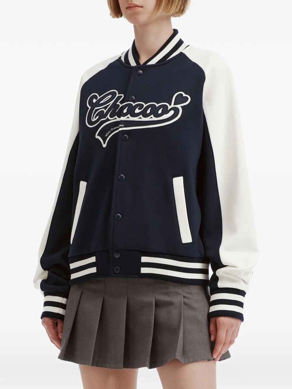 CHOCOOLATE Sweater met geborduurd logo Blauw