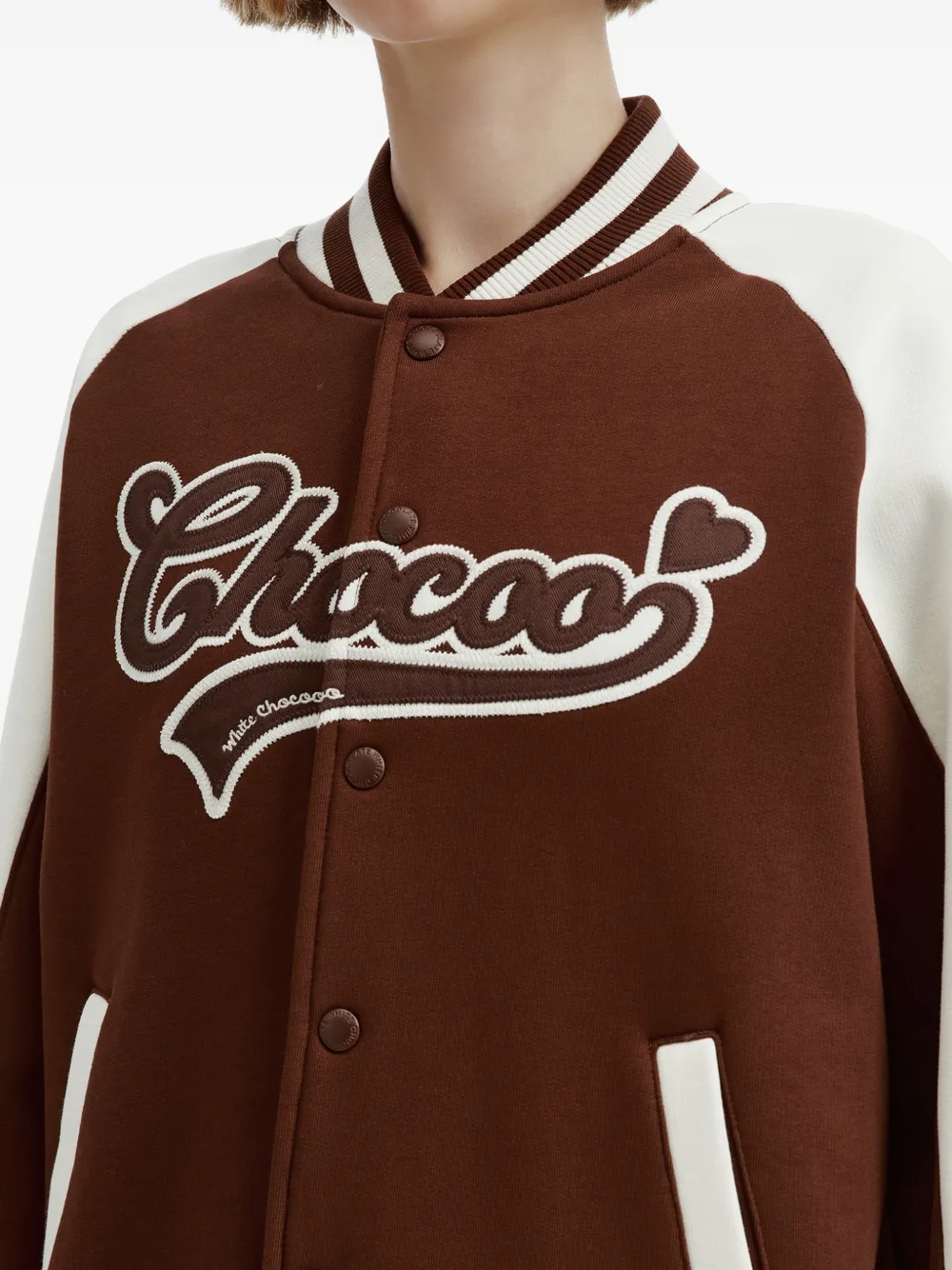 CHOCOOLATE Bomberjack met geborduurd logo Bruin