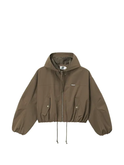 izzue logo-print cropped jacket
