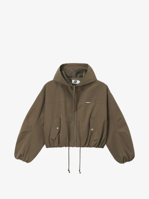 izzue logo-print cropped jacket