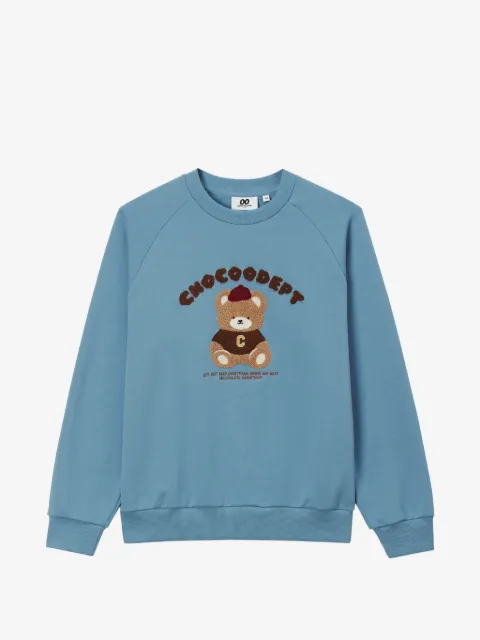 CHOCOOLATE sudadera con oso bordado de manga raglán