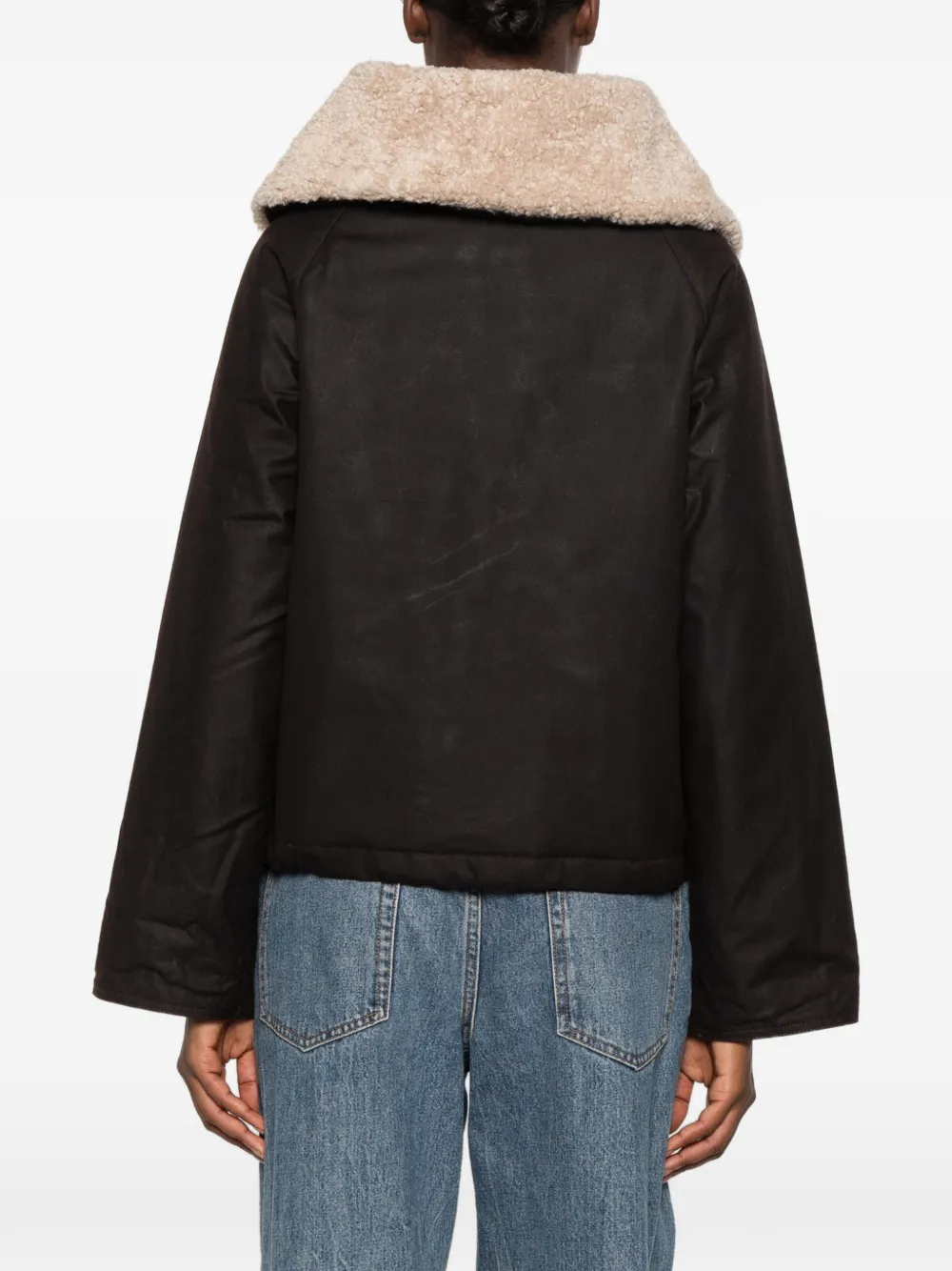 Barbour fleece-collar zip-up jacket Bruin