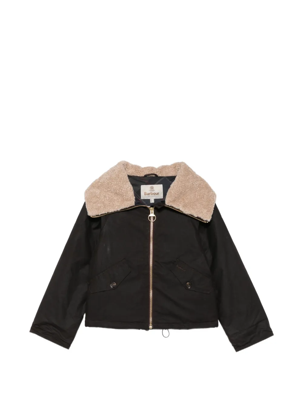 Barbour fleece-collar zip-up jacket Bruin