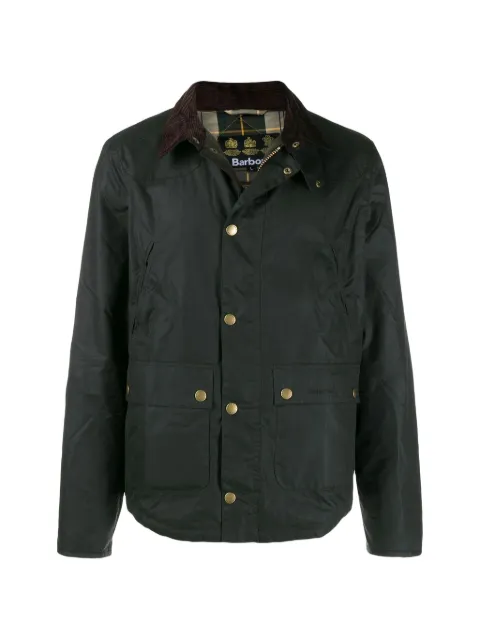 Barbour corduroy-collar waxed jacket