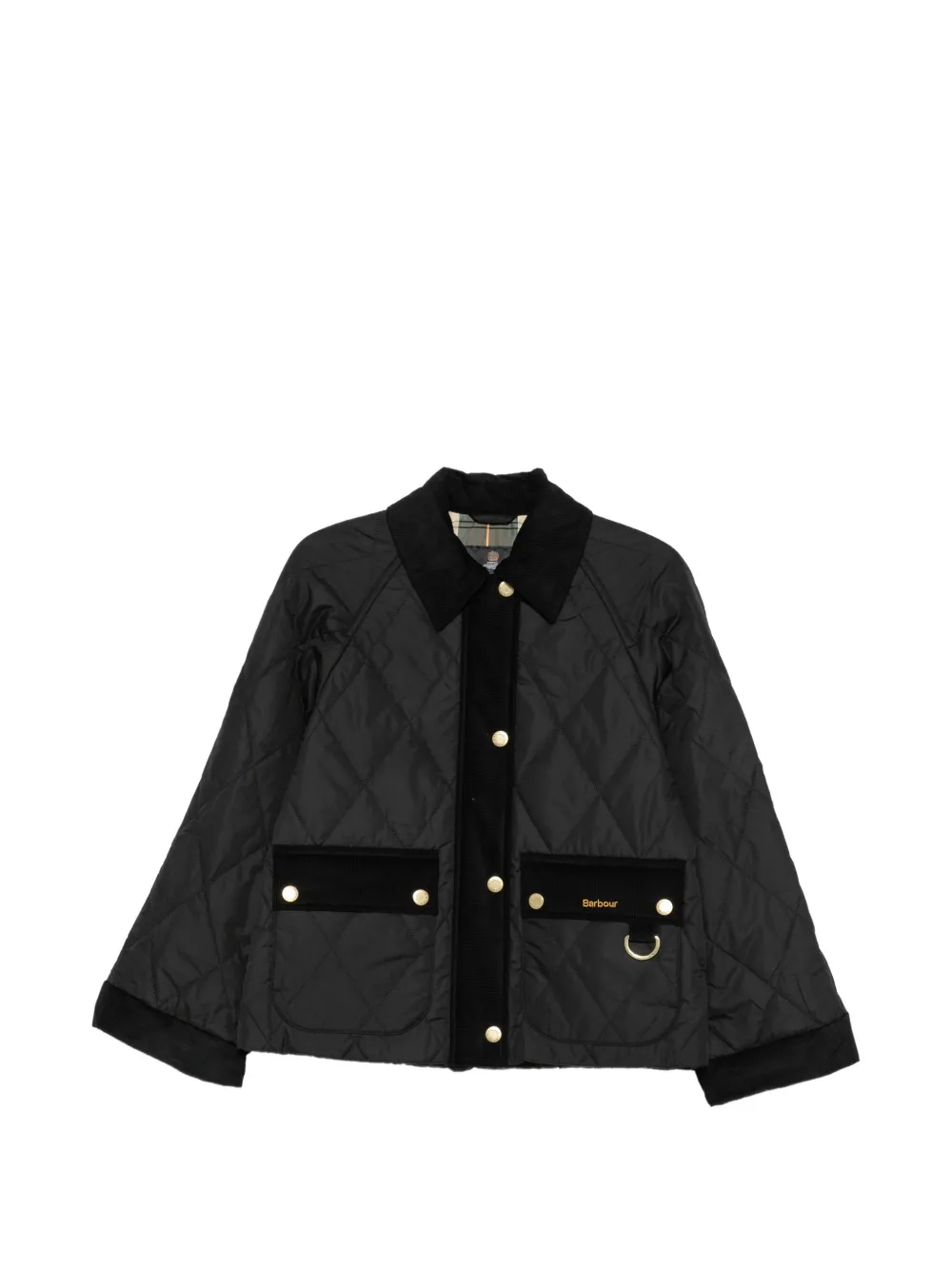 Barbour quilted corduroy-trim jacket - Nero