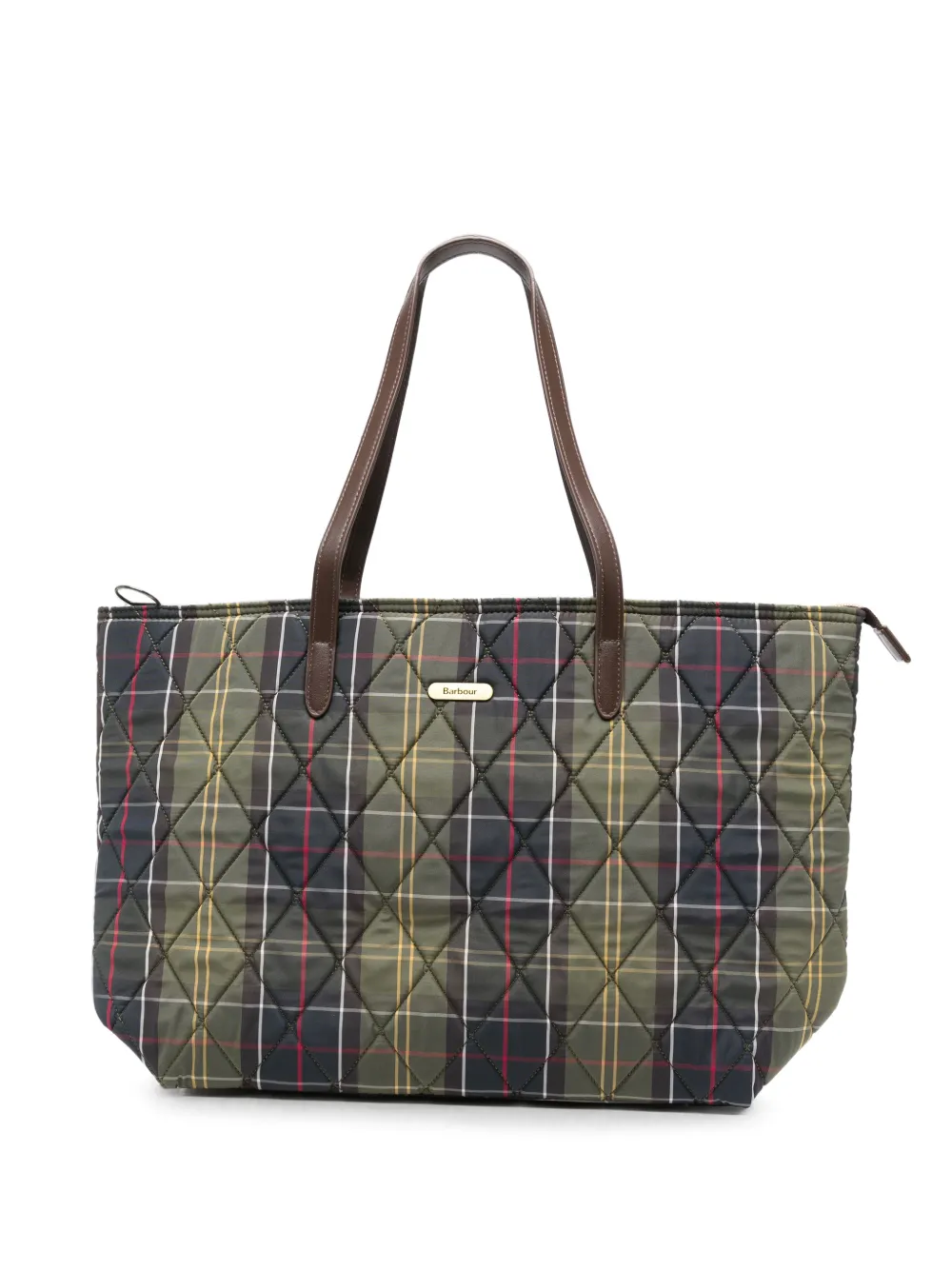 Barbour Wetherham quilted tartan-pattern tote bag · OS