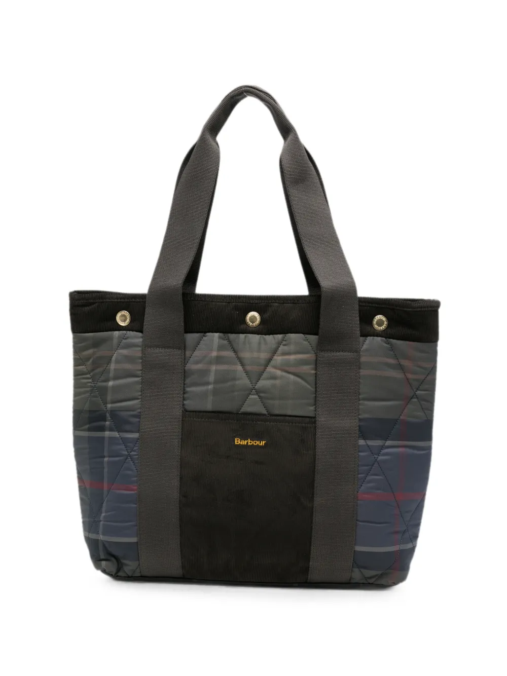 Barbour Healy quilted tartan-print tote bag - Grau