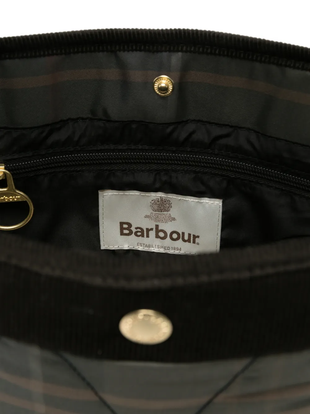Barbour Shopper met tartan ruit Grijs