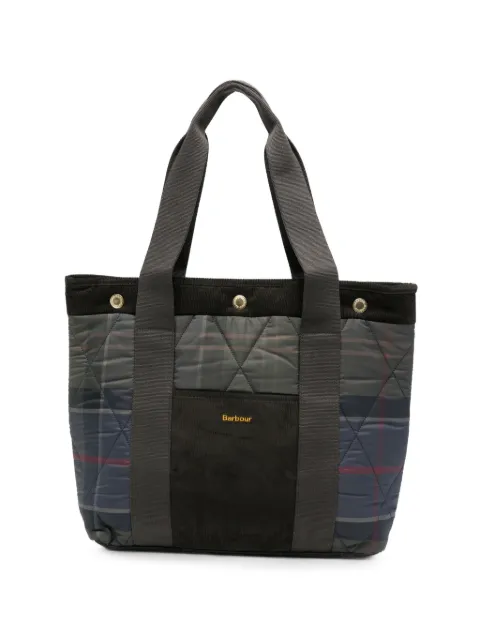 Barbour Healy quilted tartan-print tote bag