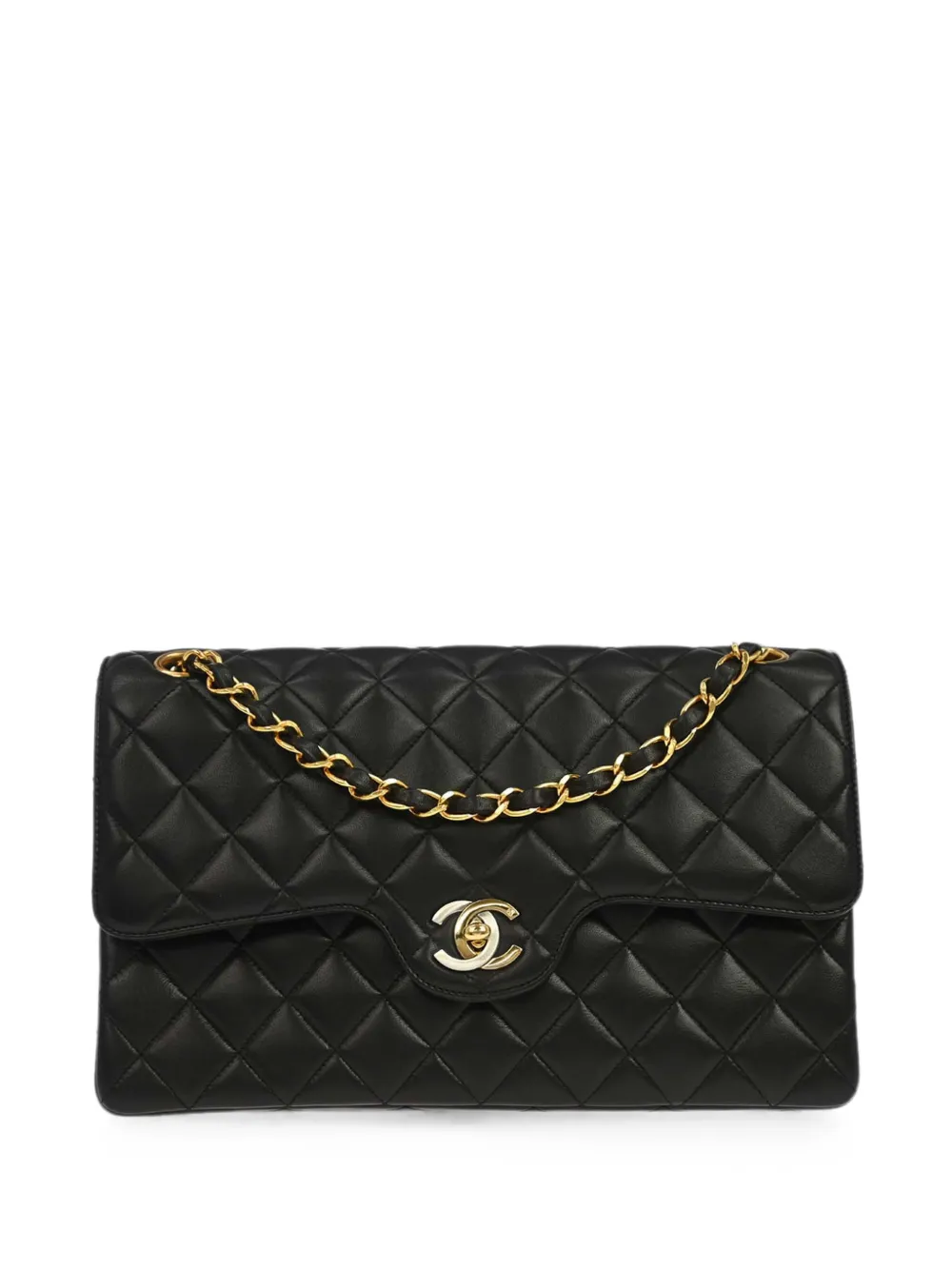 CHANEL Pre-Owned 1995 diamond-quilted Double Flap shoulder bag - Schwarz