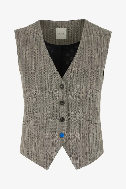 Paul Smith herringbone waistcoat with contrast back